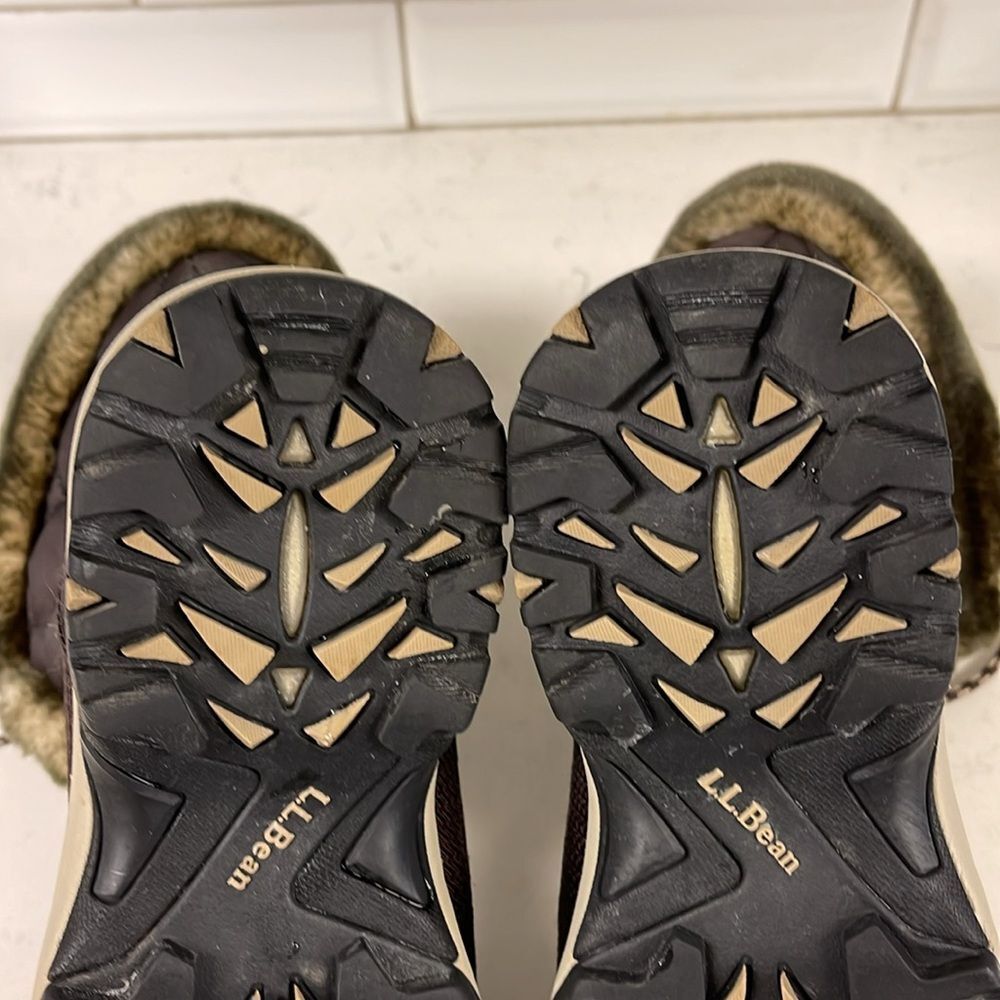 L. L. Bean Faux Fur Winter Snow Bootss Size 8.5 Brown - Picture 13 of 16